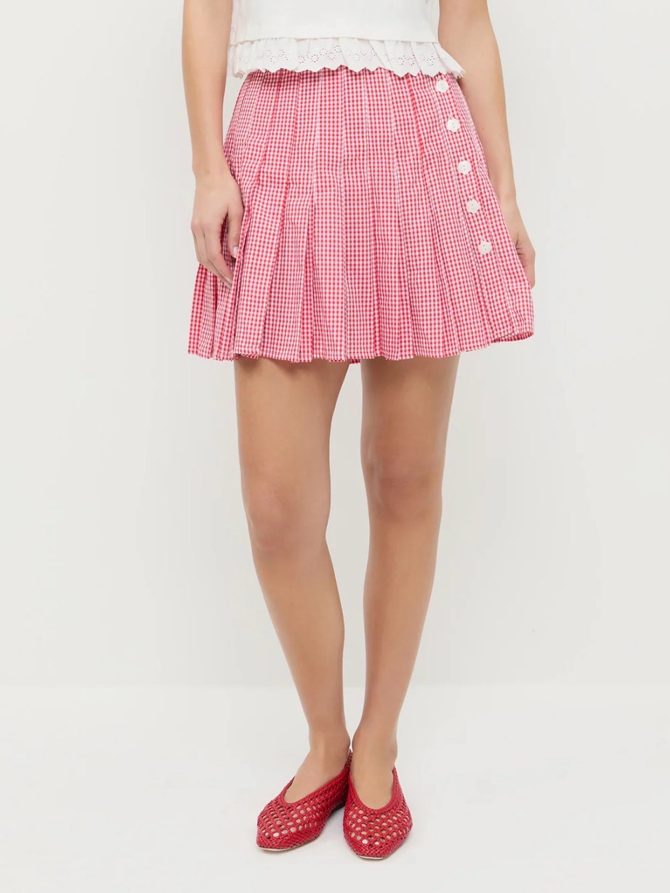 Loeffler Randall Caroline Gingham Mini Skirt